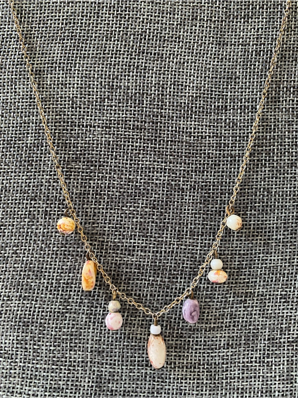 Delicate Multicolor Stone Charm Necklace - Women Jewelry